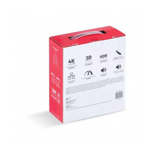 CABO HDMI 10 M 30AWG HDMI MACHO PARA HDMI FEMEA 4K PHM20-10 PCYES BOX - Imagem 5