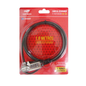 CABO DE SEGURANÇA 1,8M PARA NOTEBOOK CS-10 C3TECH BOX