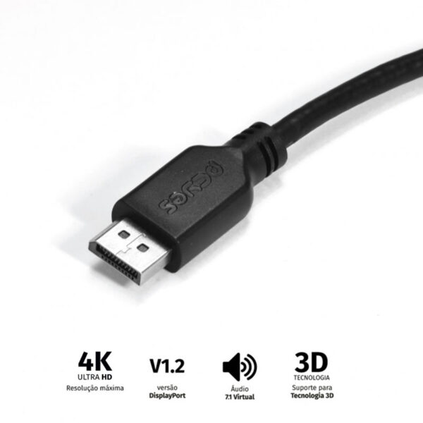 CABO MINI DISPLAYPORT 2M P/ DISPLAYPORT PMDDPM-2 VINIK - Imagem 3