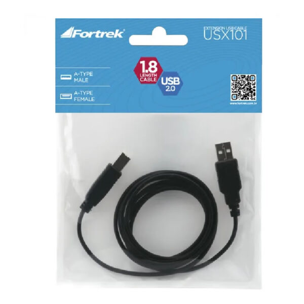 CABO DE DADOS 1,8M USB 2.0 A MACHO + B MACHO SBI-101 FORTREK BOX - Imagem 4