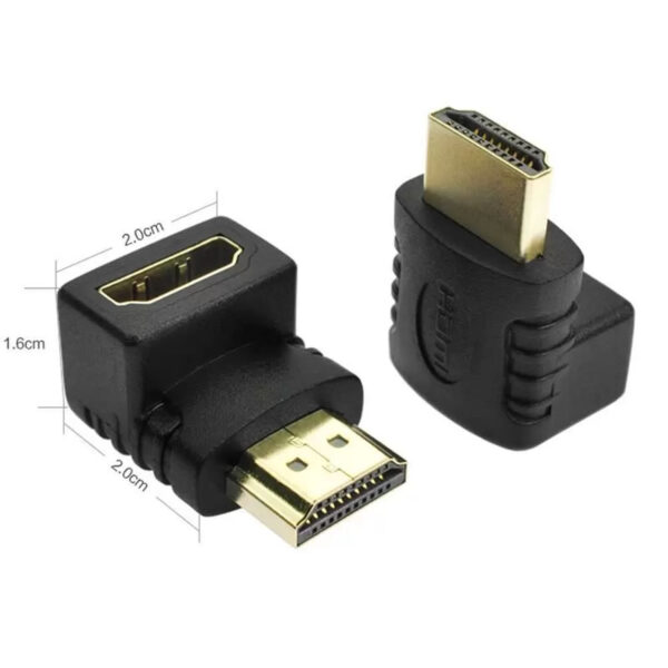 ADAPTADOR HDMI MACHO PARA HDMI FÊMEA 90 GRAUS EXBOM BOX - Imagem 3