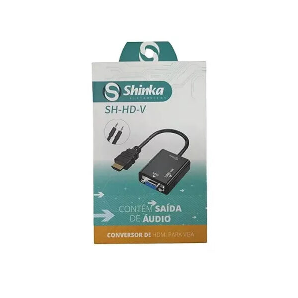 CABO CONVERSOR HDMI MACHO PARA VGA FEMEA 1 SAIDA DE AUDIO SH-HD-V SHINKA BOX - Imagem 4