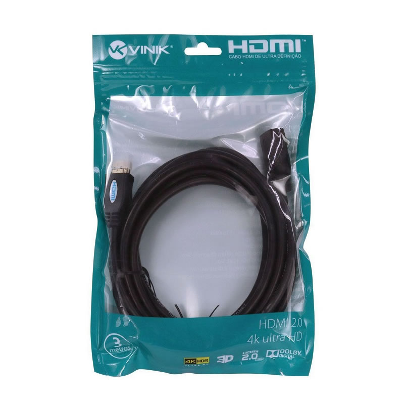 CABO HDMI 3M H20-3 4K ULTRA HD 3D VINIK BOX