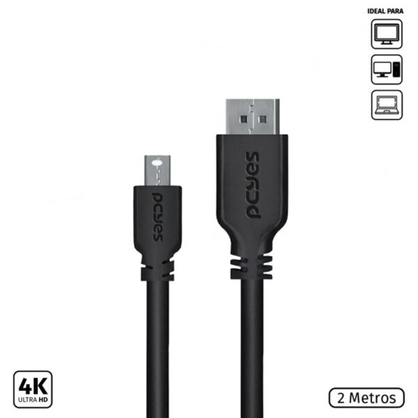 CABO MINI DISPLAYPORT 2M P/ DISPLAYPORT PMDDPM-2 VINIK - Imagem 4
