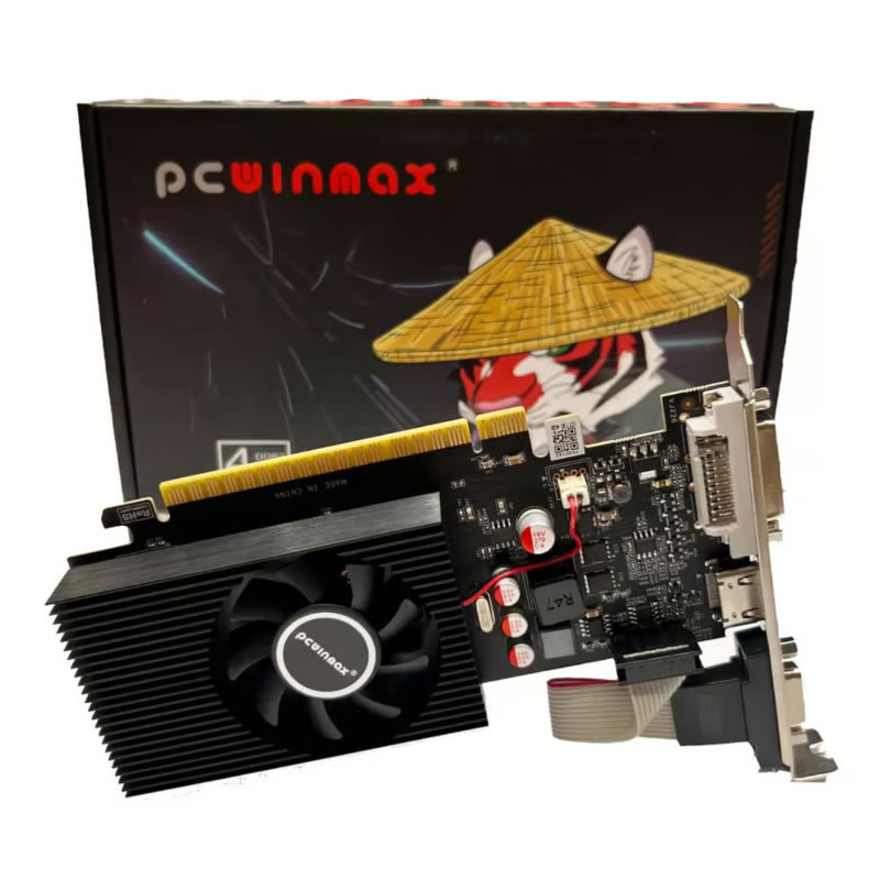 PLACA DE VIDEO 4GB GT730 GT730-4GD3-128B DDR3 128 BITS GEFORCE HDMI/VGA/DVI-I PCWINMAX BOX
