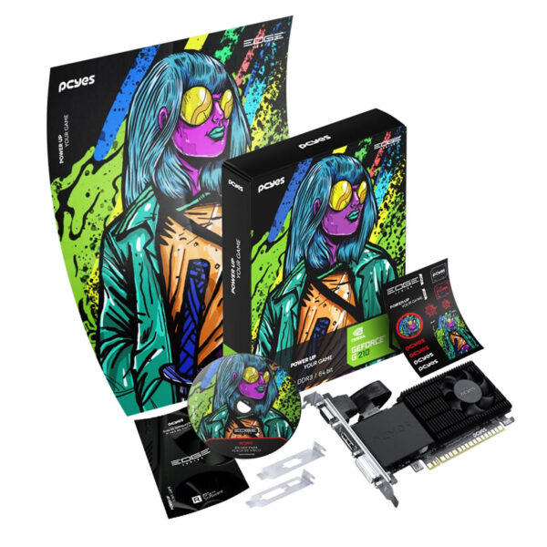PLACA DE VIDEO 1GB G210 PPE210DR3SFBR DDR3 64 BITS GEFORCE VGA HDMI DVI-I LP PCYES BOX - Imagem 5