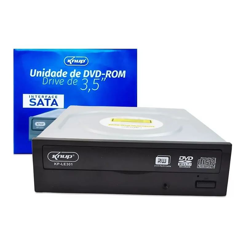 GRAVADOR E LEITOR CD/DVD SATA KP-LE301 KNUP BOX