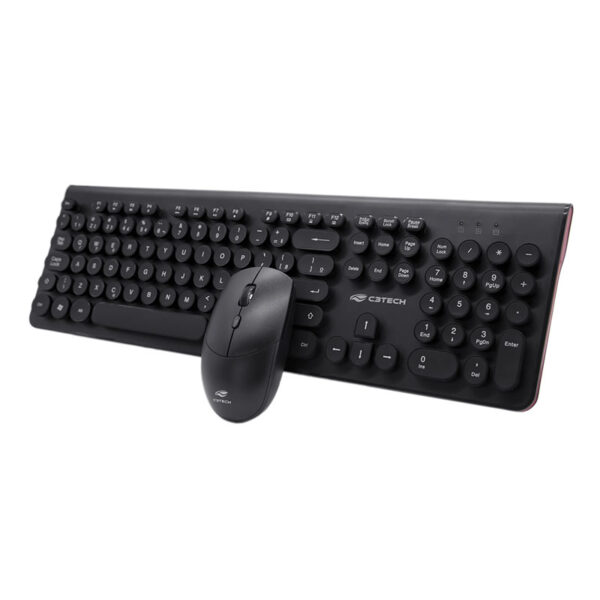 KIT TECLADO | MOUSE WIRELESS K-W80BK OFFICE C3TECH BOX - Imagem 2
