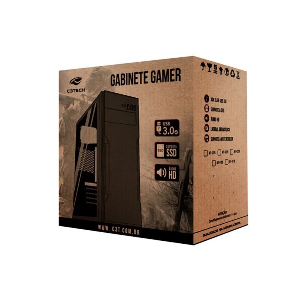 GABINETE GAMER MT-G110BK S/FONTE C3TECH BOX - Imagem 4