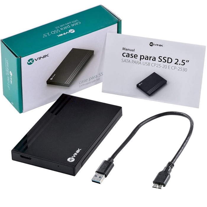 GAVETA PARA HD/SSD 2.5 SATA USB 3.0 CP25-30 VINIK BOX