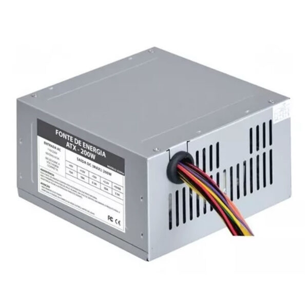 FONTE ATX 200W 20/24 PINOS A200W 2*SATA 2* IDE VKOEM OEM - Imagem 2
