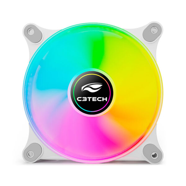 COOLER FAN PARA GAB. F9-L160WH 120MM FRGB BRANCO C3TECH BOX - Imagem 2