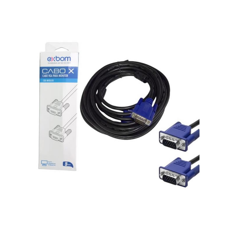 CABO VGA 5M VGA MACHO PARA VGA MACHO CBX-MVGA50 EXBOM BOX