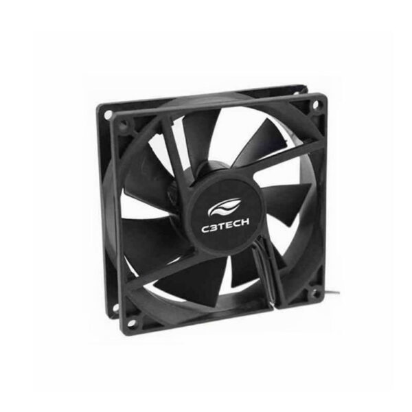 COOLER FAN PARA GAB. F7-PW10BK 80MM 4 PINOS MOLEX 2200 RPM PRETO C3TECH OEM - Imagem 2