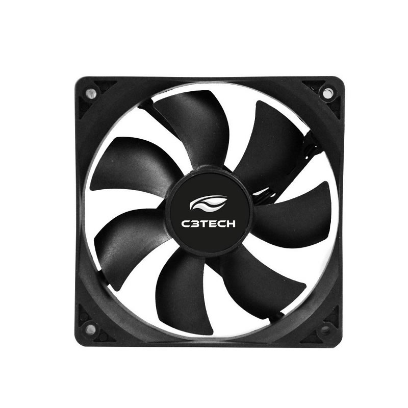 COOLER FAN PARA GAB. F7-MB10BK 80MM 3 PINOS 2200 RPM PRETO C3TECH OEM