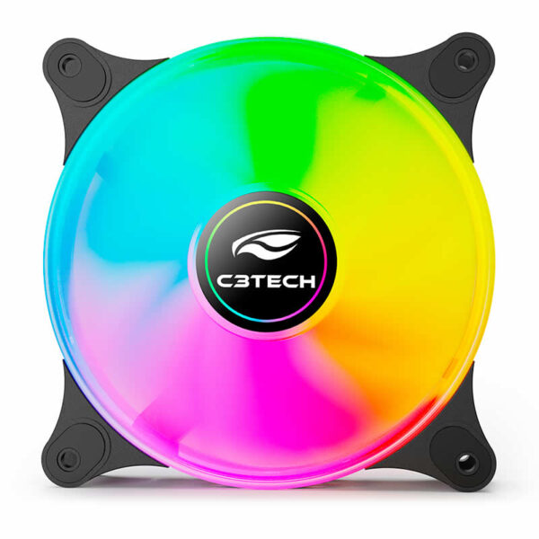 COOLER FAN PARA GAB. F9-L160BK 120MM 4 PINOS MOLEX FRGB C3TECH BOX - Imagem 3