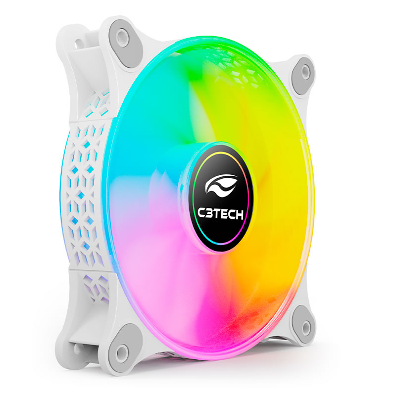 COOLER FAN PARA GAB. F9-L160WH 120MM FRGB BRANCO C3TECH BOX