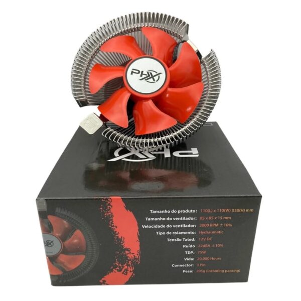 COOLER PARA PROCESSADOR AMD/INTEL - AMD FM2/AM2/AM3 - INTEL 115X/775 - PHX BOX - Imagem 3