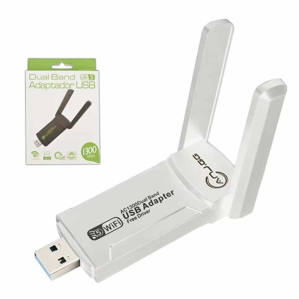 ADAPTADOR USB 3.0 WIRELESS DUAL BAND 5GHZ 1300MBPS C/ ANTENA GNRC BOX