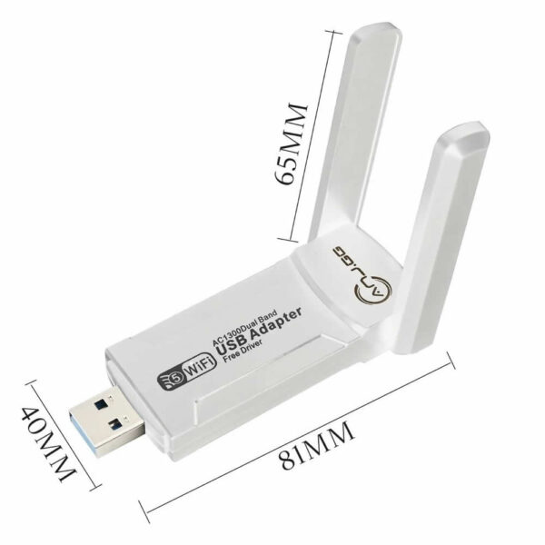ADAPTADOR USB 3.0 WIRELESS DUAL BAND 5GHZ 1300MBPS C/ ANTENA GNRC BOX - Imagem 4