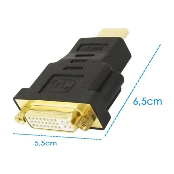 ADAPTADOR DVI 24+5 FÊMEA P/HDMI MACHO KP-HD020 KNUP BOX - Imagem 4