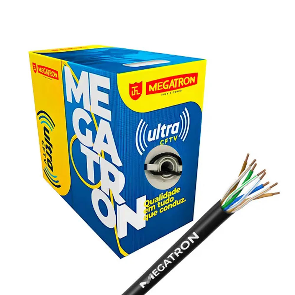 CAIXA DE CABO CFTV 300 METROS PRETO MEGATRON BOX