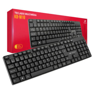 TECLADO USB BASIC KB-M10BK ABNT2 PRETO C3TECH BOX