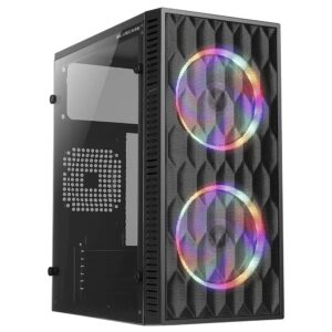 GABINETE GAMER BG-057 HIVE S/FONTE LATERAL EM VIDRO C/ FANS RGB BLUECASE BOX