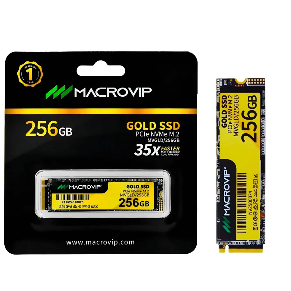 SSD 256GB NVME MVGLD/256GB GOLD M.2 MACROVIP BOX - Imagem 2
