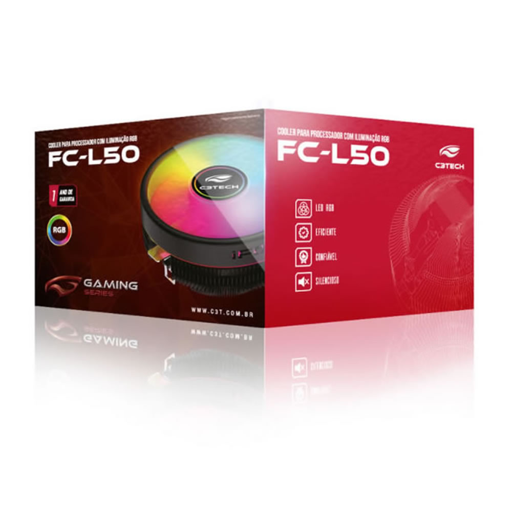 COOLER PARA PROCESSADOR UNIVERSAL FC-L50RGB RGB C3TECH BOX - Imagem 4