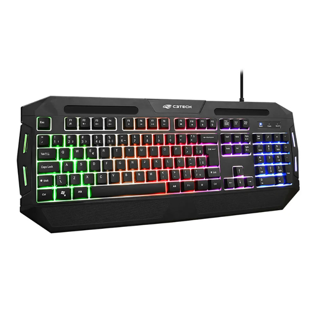TECLADO USB GAMER KG-80BK FRGB TANK C3TECH BOX