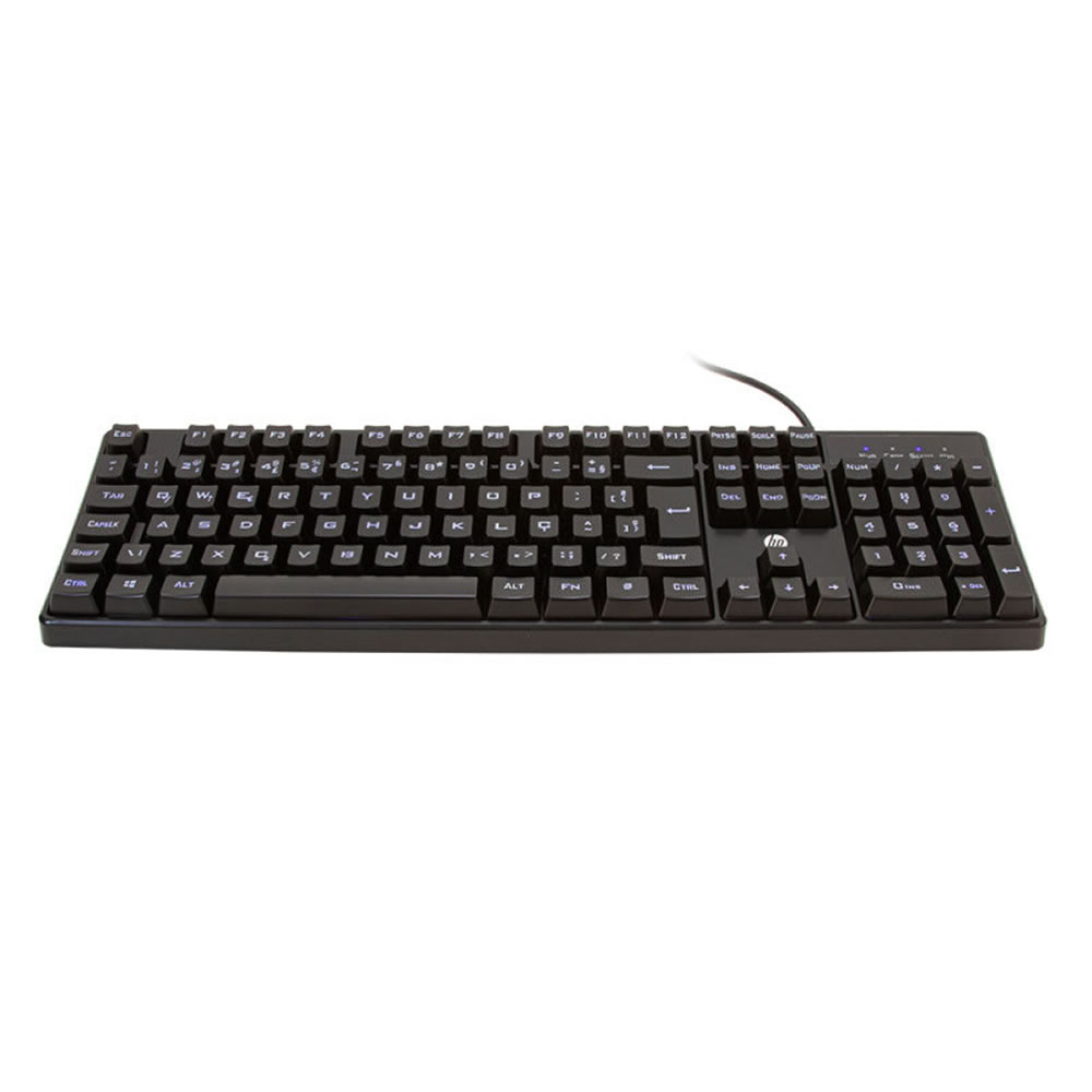 TECLADO USB GAMER MEMBRANA K300 FRGB PRETO HP BOX