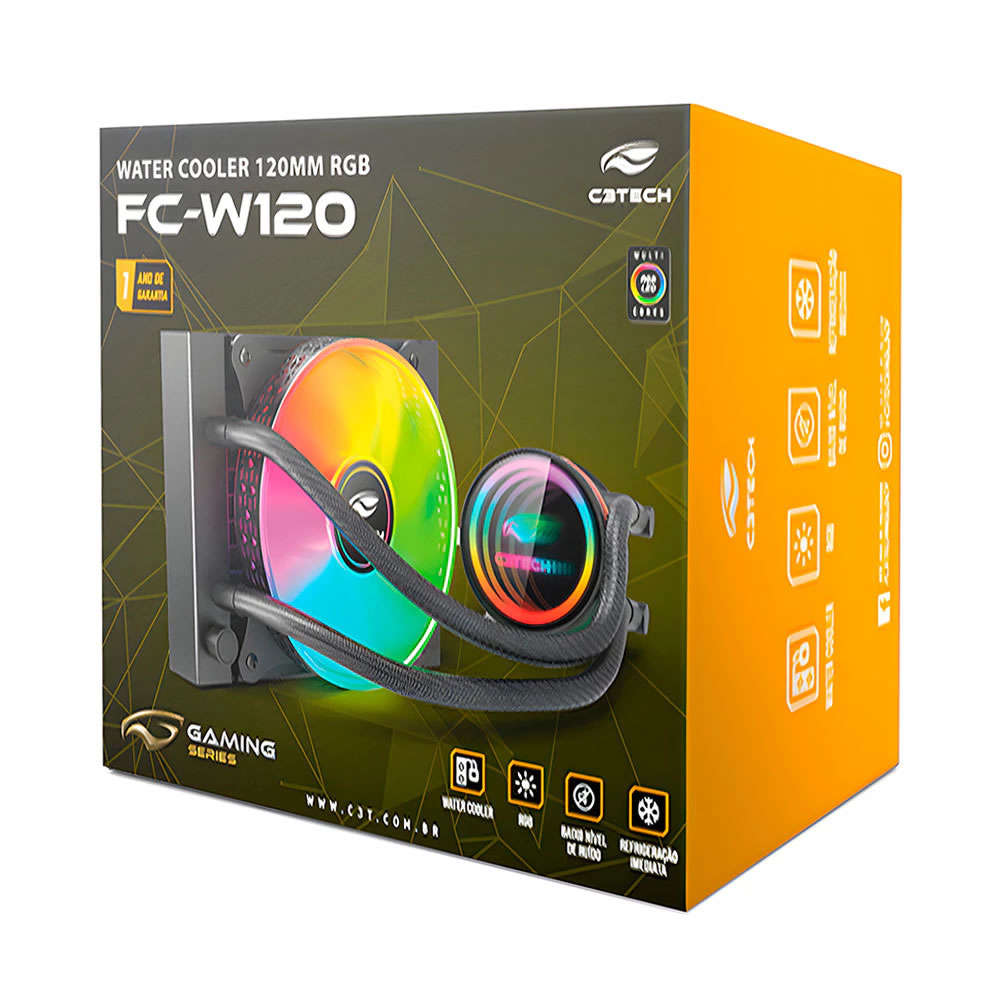 WATER COOLER 120MM FC-W120RGB RGB GAMING C3TECH BOX - Imagem 4