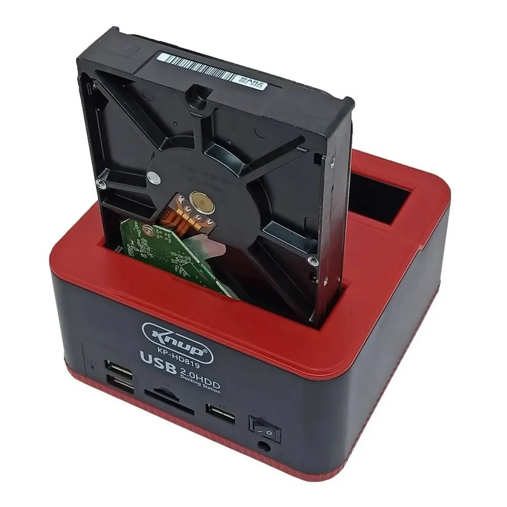 DOCK STATION USB 2.0 KP-HD819 2 HD´S SATA 3,5 OU 2,5 KNUP BOX - Imagem 5