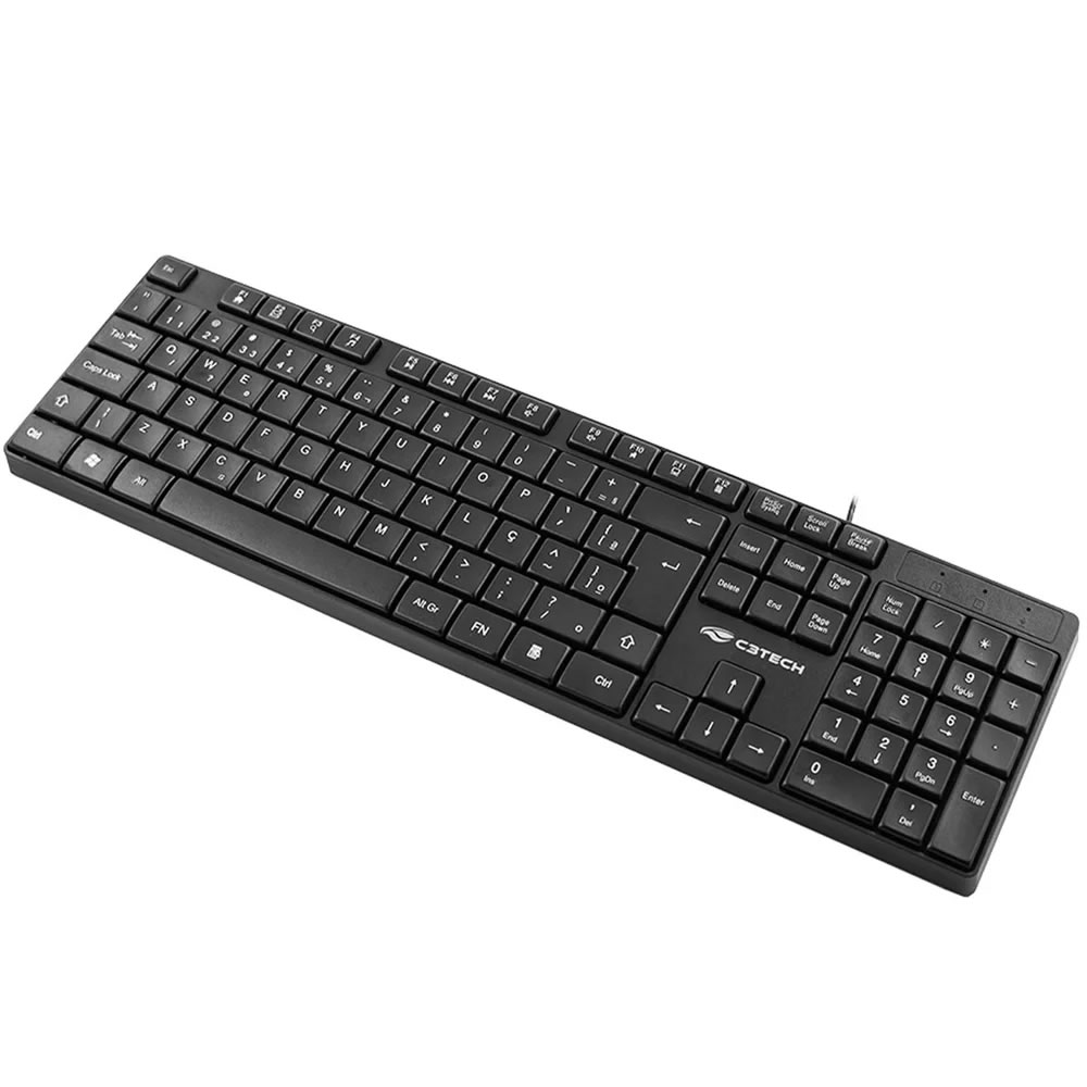 TECLADO USB BASIC KB-M11BK ABNT2 PRETO C3TECH BOX - Imagem 2