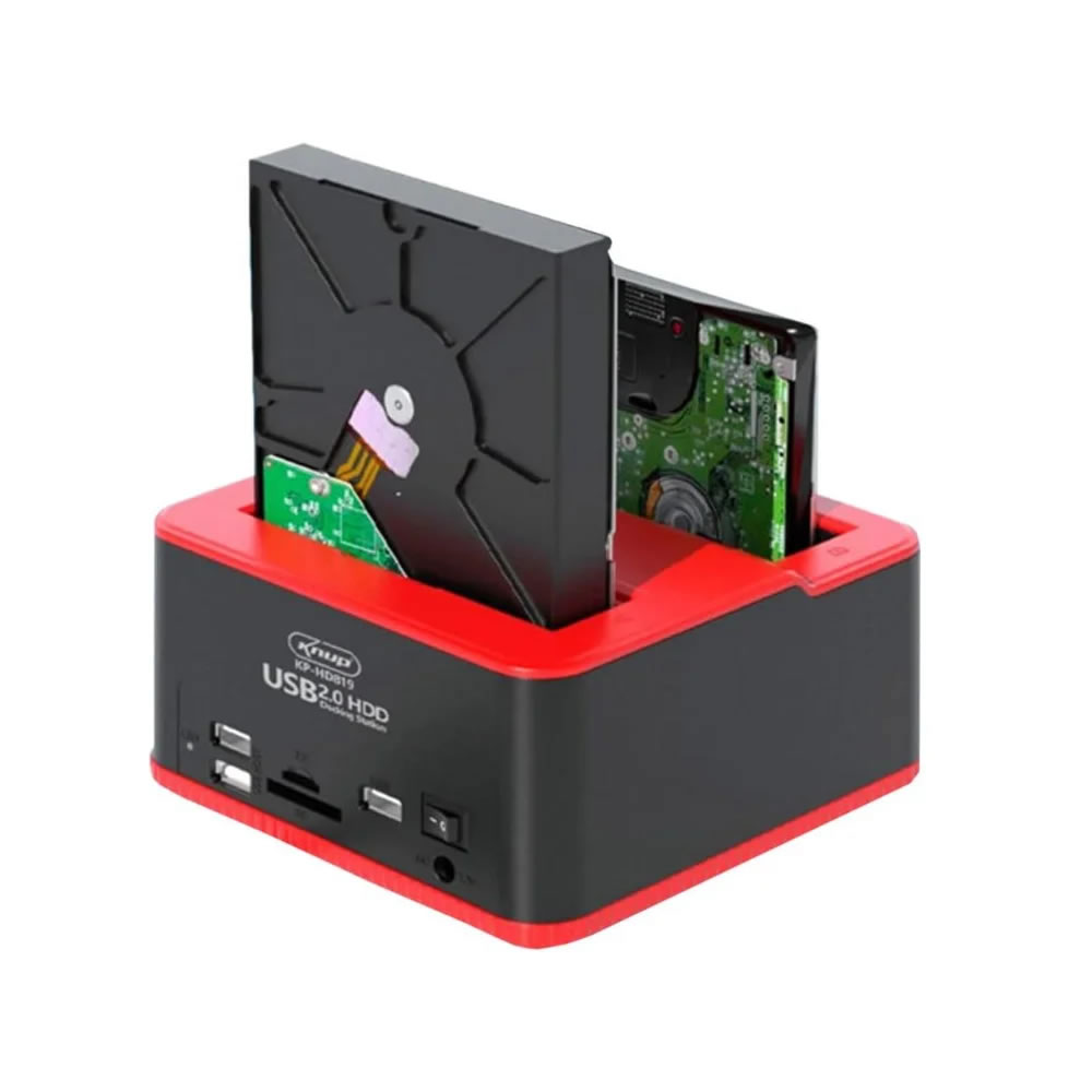 DOCK STATION USB 2.0 KP-HD819 2 HD´S SATA 3,5 OU 2,5 KNUP BOX - Imagem 3