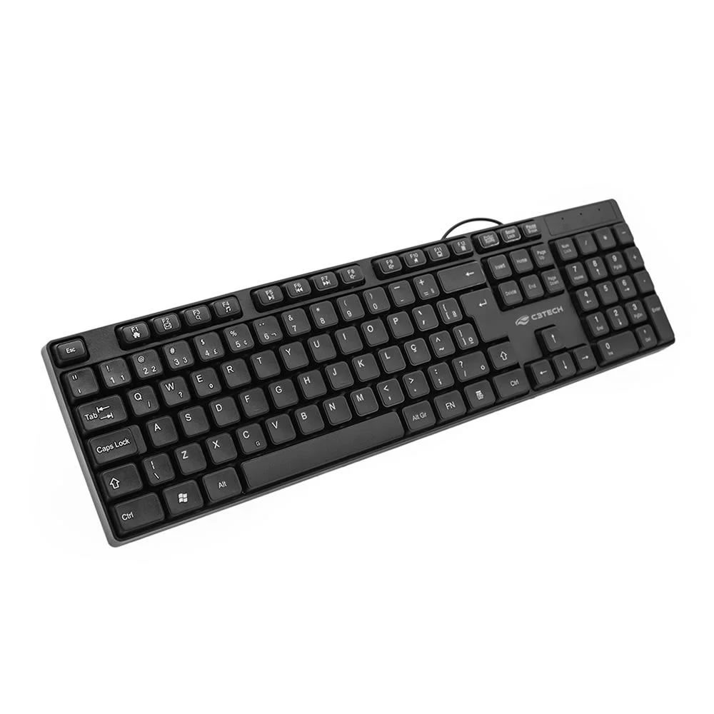 TECLADO USB BASIC KB-M10BK ABNT2 PRETO C3TECH BOX - Imagem 3