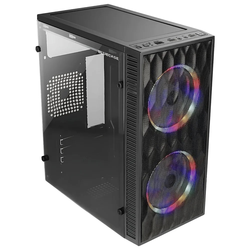 GABINETE GAMER BG-057 HIVE S/FONTE LATERAL EM VIDRO C/ FANS RGB BLUECASE BOX - Imagem 2