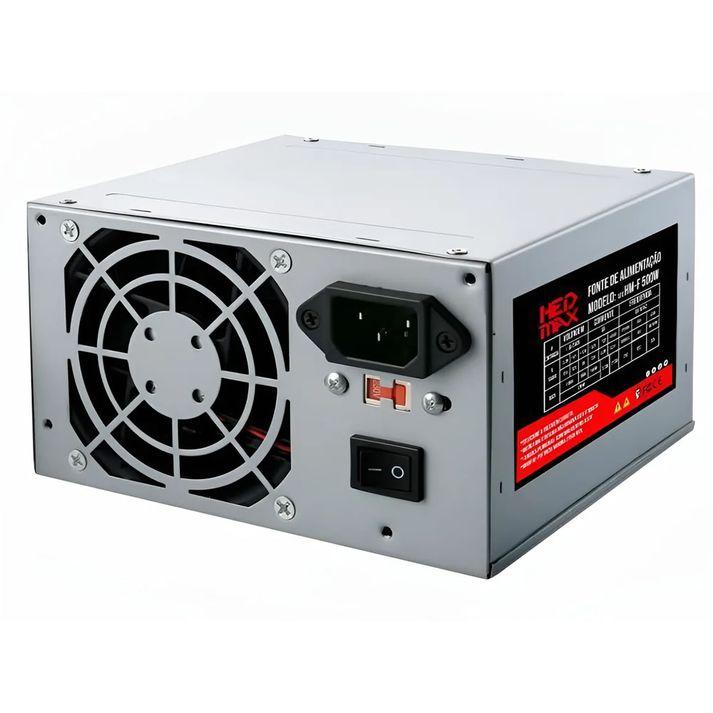 FONTE ATX 500W NOMINAL HM-F 3 SATA 1 IDE HEADMAX BOX