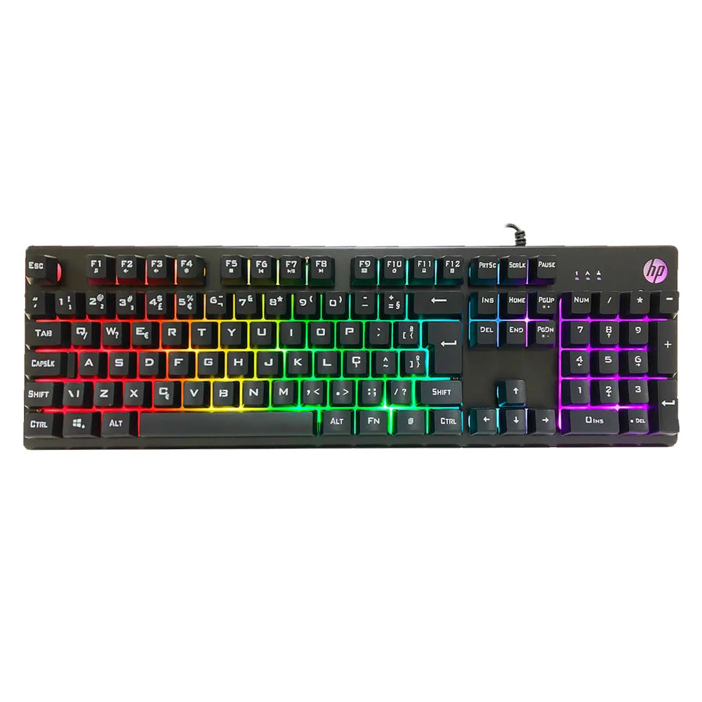 TECLADO USB GAMER K500F RGB HP BOX - Imagem 5