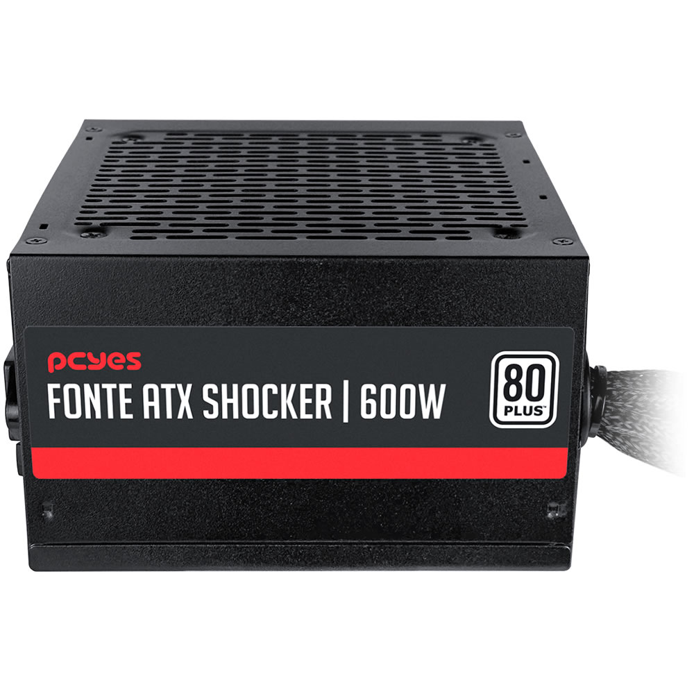 FONTE ATX 600W GAMER SHOCKER PF600SHW 80 PLUS WHITE PCYES BOX - Imagem 6