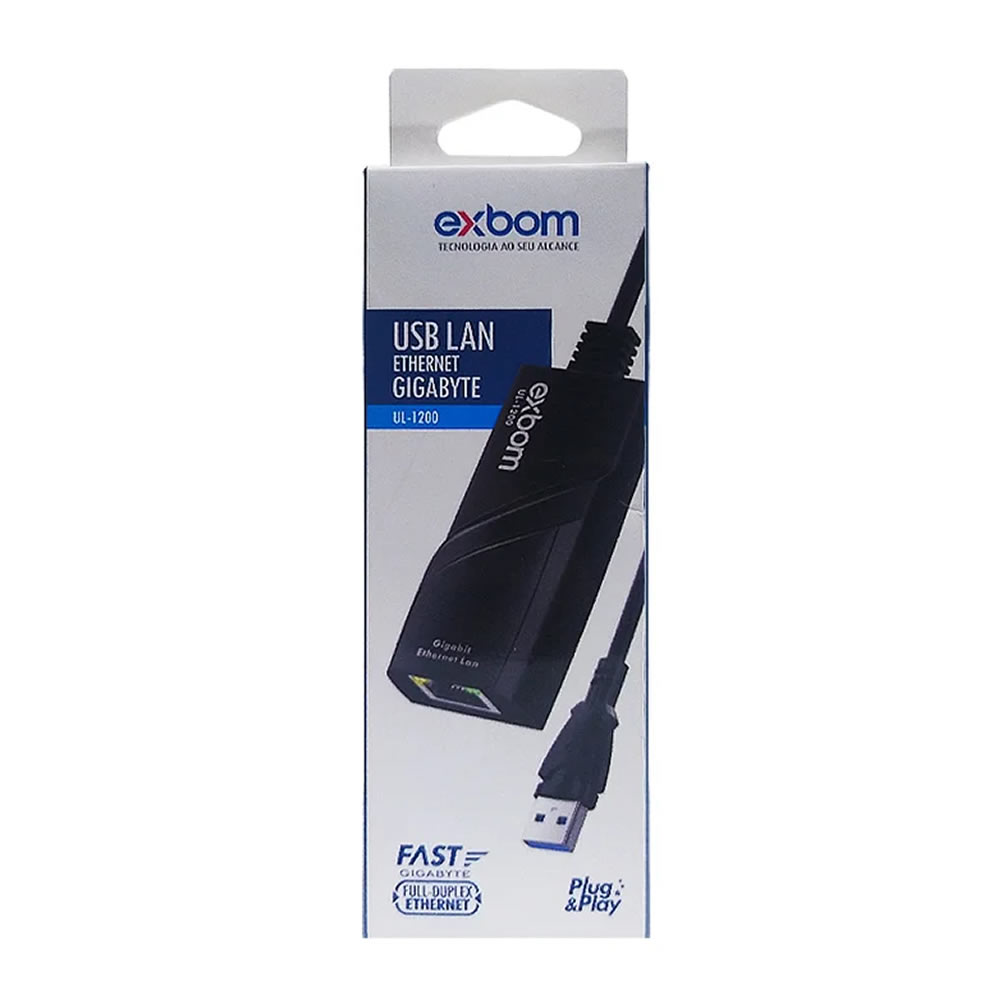 ADAPTADOR USB 3.0 PARA ETHERNET RJ45 10/100/1000 UL-1200 EXBOM - Imagem 3
