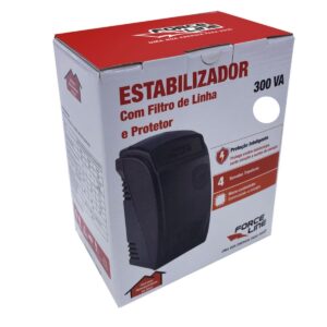 ESTABILIZADOR BIVOLT 300VA ETERNITY ENTRADA 115/220V SAIDA 115V 4 TOMADAS FORCE LINE BOX