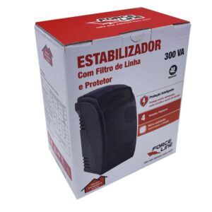 ESTABILIZADOR MONOVOLT 300VA ETERNITY ENTRADA/SAIDA 115V 4 TOMADAS FORCE LINE BOX