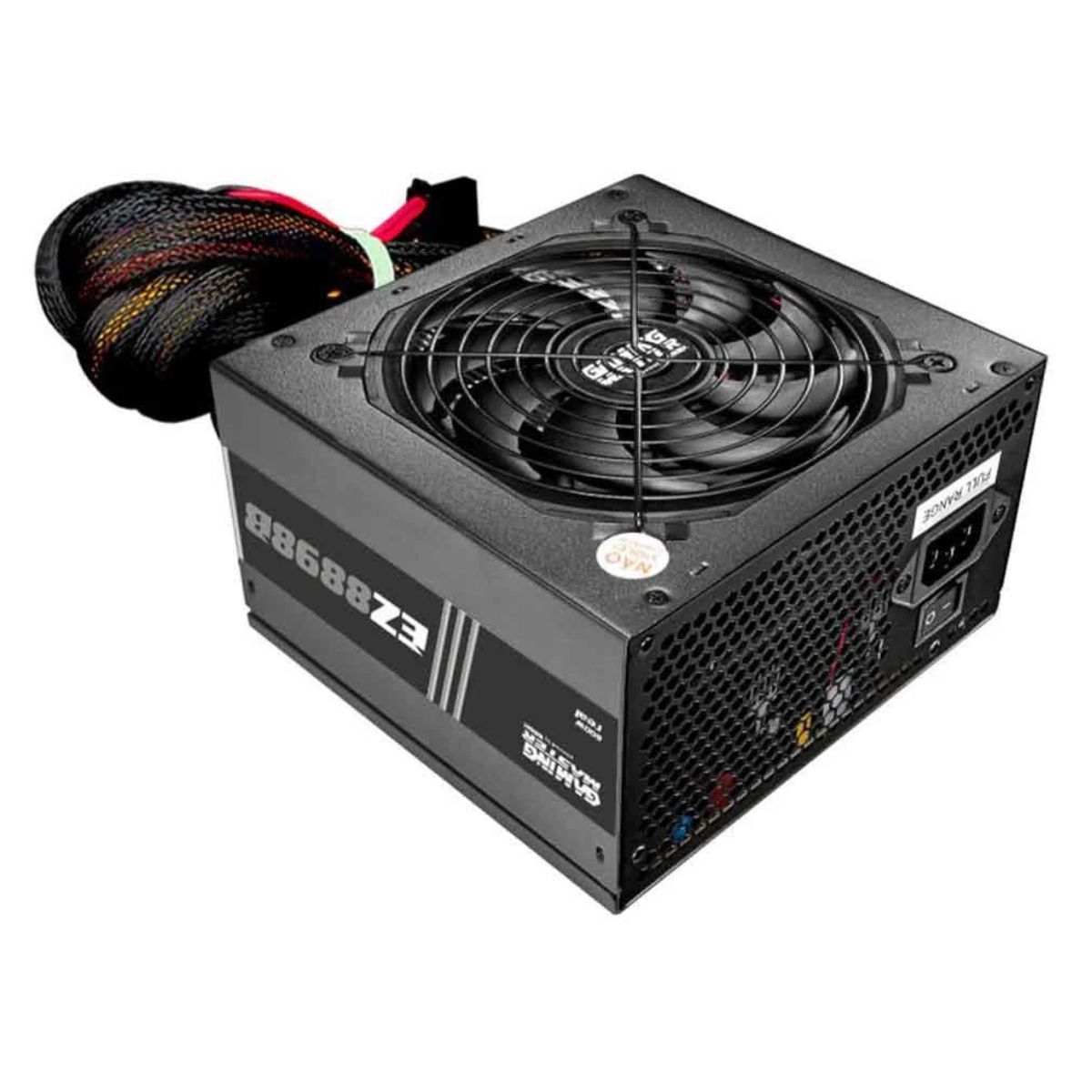 FONTE ATX 600W EZ8898B 4* SATA 2* IDE GAMING MASTER K-MEX BOX