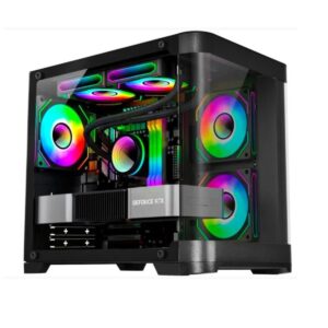 GABINETE MICRO ATX GAMER CG-01AG AQUARIO CANTO ARREDONDADO S/FONTE K-MEX BOX