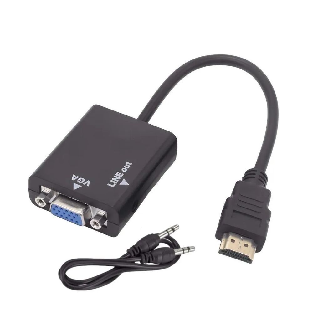 CABO CONVERSOR HDMI MACHO PARA VGA FEMEA 1 SAIDA DE AUDIO 075-0823 5+ BOX - Imagem 2