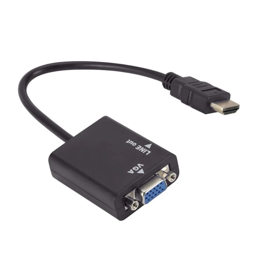 CABO CONVERSOR HDMI MACHO PARA VGA FEMEA 1 SAIDA DE AUDIO 075-0823 5+ BOX - Imagem 4
